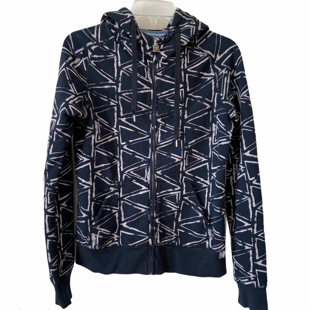 Aritzia TNA Women’s Black Beige Geometric Print Hoodie Small
